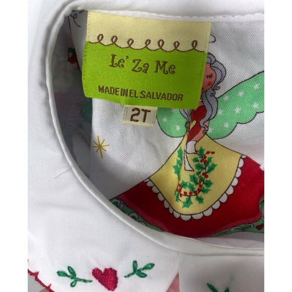 LE' ZA ME White Christmas Fairies Dress w/Embroidered Collar NWT Girls 2T - Picture 5 of 5